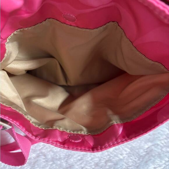 COACH Signature Getaway Nylon File Cross-body Bag F77408 Hot Pink - Picture 8 of 9